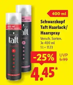 Lidl Schwarzkopf Taft Haarlack/Haarspray Angebot