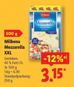 Lidl Milbona Mozzarella XXL Angebot