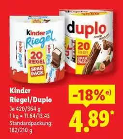 Lidl Kinder Riegel/Duplo Angebot