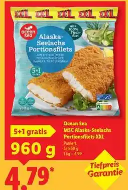 Lidl Ocean Sea MSC Alaska-Seelachs Portionsfilets XXL Angebot