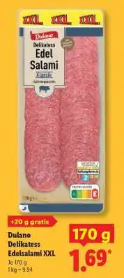 Lidl Dulano Delikatess Edelsalami XXL Angebot