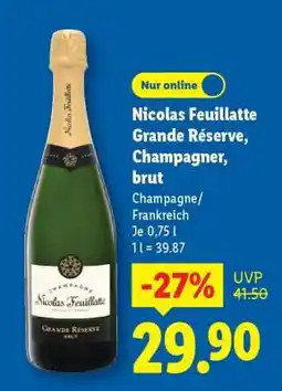 Lidl Nicolas Feuillatte Grande Réserve, Champagner, brut Angebot