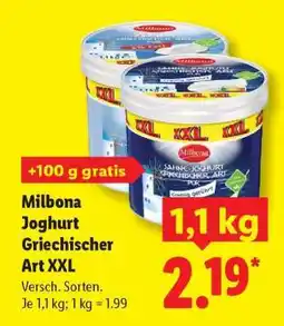 Lidl Milbona Joghurt Griechischer Art XXL Angebot