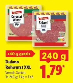 Lidl Dulano Rohwurst XXL Angebot