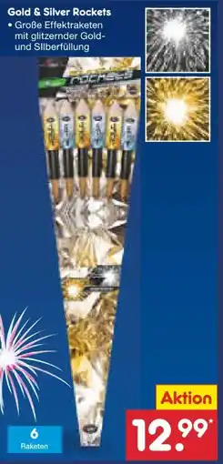 Netto Marken-Discount Comet Feuerwerk Gold & Silver Rockets Angebot