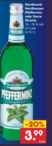 Netto Marken-Discount Nordbrand Nordhausen Pfefferminzlikör Angebot