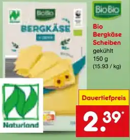 Netto Marken-Discount BioBio Bio-Bergkäse Scheiben Angebot
