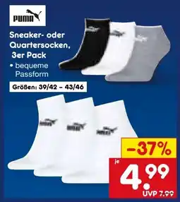 Netto Marken-Discount Puma Damen Sneakersocken 3er Pack Angebot