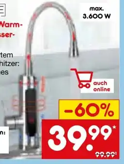 Netto Marken-Discount Maxxmee Elektrische Warm und Kaltwasserarmatur Angebot