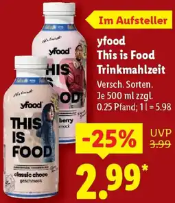 Lidl yfood This is Food Trinkmahlzeit Angebot