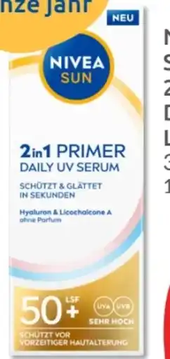 Budni Nivea Sun 2in1 Primer Daily UV Serum LSF 50+ Angebot