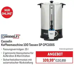 METRO Casselin Kaffeemaschine 100 Tassen SP CPC100S Angebot