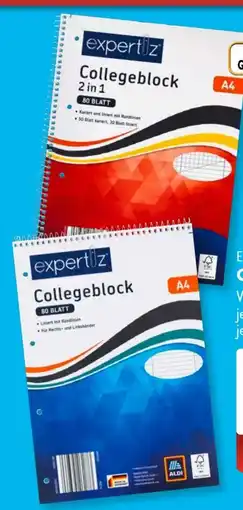 Aldi Süd Expertiz Collegeblocke Angebot