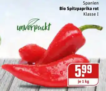 REWE Bio Spitzpaprika rot 1kg Angebot