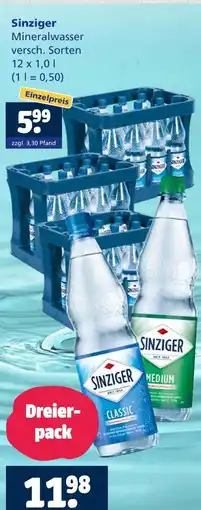 Getränkewelt Sinziger mineralwasser Angebot