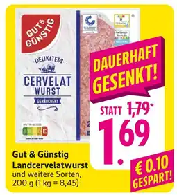 Edeka Gut & günstig landcervelatwurst Angebot