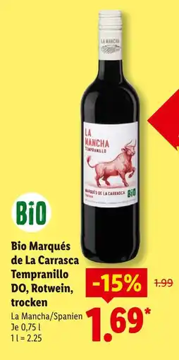 Lidl Bio marqués de la carrasca tempranillo do Angebot
