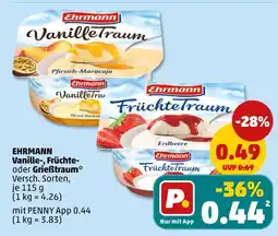 PENNY Ehrmann vanille-, früchte- oder grießtraum Angebot