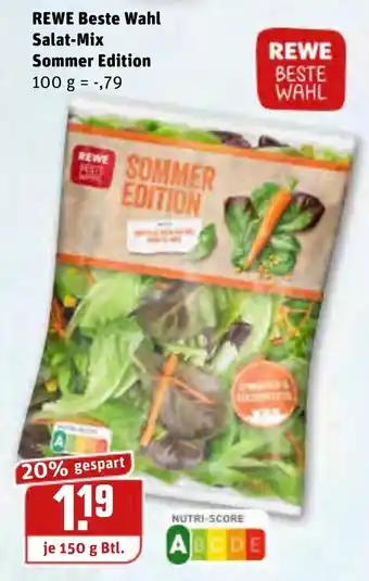 REWE Rewe Beste Wahl Salat Mix Sommer Edition 150g Angebot