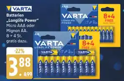 Marktkauf Varta batterien „longlife power“ Angebot