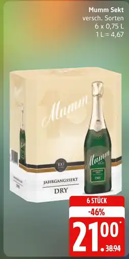 Marktkauf Mumm sekt Angebot