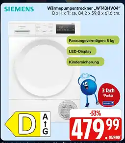 Marktkauf Siemens wärmepumpentrockner wt43hv04 Angebot
