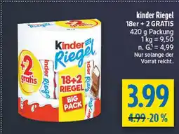 diska Kinder riegel 18er+2gratis Angebot
