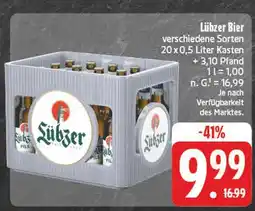 E-Center Lübzer bier Angebot