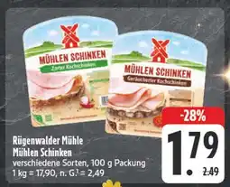 E-Center Rügenwalder mühle mühlen schinken zarter kochschinken Angebot