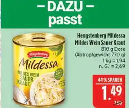 Marktkauf Hengstenberg mildessa mildes wein sauerkraut Angebot