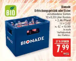 Marktkauf Bionade erfrischungsgetränk oder eistee Angebot