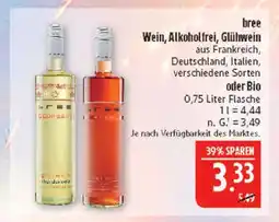 Marktkauf Bree wein, alkoholfrei, glühwein Angebot