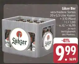 Edeka Lübzer bier Angebot