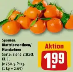 REWE Blattclementinen/ Mandarinen Angebot