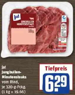REWE ja! Jungbullen Minutensteaks Angebot