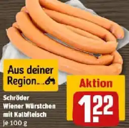 REWE Schröder Wiener Würstchen mit Kalbfleisch Angebot