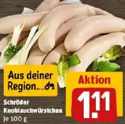 REWE Schröder Knoblauchwürstchen Angebot