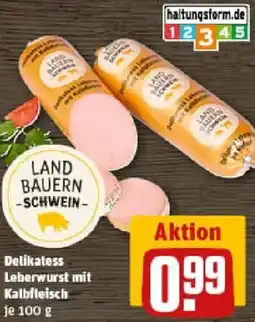 REWE Delikatess Leberwurst mit Kalbfleisch Angebot