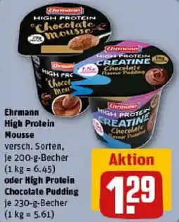 REWE Ehrmann High Protein Mousse oder High Protein Chocolate Pudding Angebot