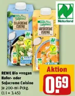 REWE REWE Bio +vegan Hafer- oder Sojacreme Cuisine Angebot