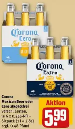 REWE Corona Mexican Beer oder Cero alkoholfrei Angebot