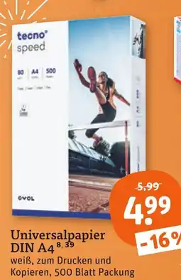 tegut Tecno speed universalpapier din a4 Angebot