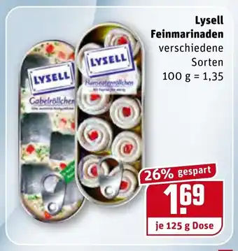 REWE Lysell Feinmarinaden 125 g Dose Angebot