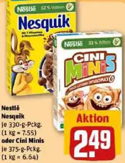 REWE Nestlé Nesquik oder Cini Minis Angebot