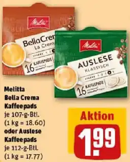 REWE Melitta Bella Crema Kaffeepads oder Auslese Kaffeepads Angebot