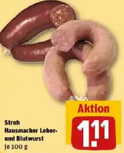 REWE Stroh Hausmacher Leber- und Blutwurst Angebot