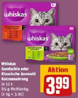 REWE Whiskas Gemischte oder Klassische Auswahl Katzennahrung Angebot
