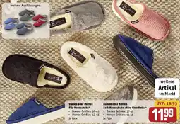 REWE Damen oder Herren Filz-Hausschuhe Angebot