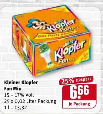 REWE Kleiner Klopfer Fun Mix 25x0,02L Angebot