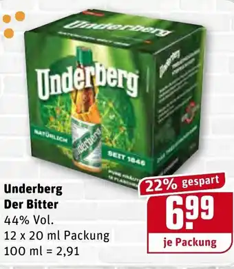 REWE Underberg Der Bitter 12x20ml Angebot